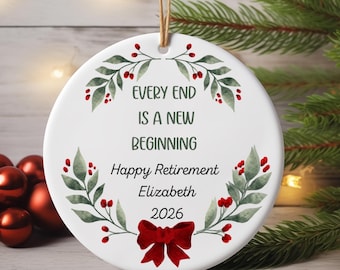 Custom Retirement Ornament , Personalized Happy Retirement Gift , Retired Gifts for Women ,Coworker, Boss, Teacher Keepsake