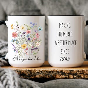 80th Birthday Gift,Custom Gifts for Woman,Sentimental Great Grandma Mug,Birthday Gift Born in 1945, Turning 80 Year Old Coffee Mug,Eighty