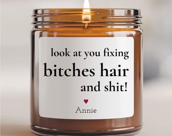 Funny Hair Stylist Candle Gift: Cosmetology Graduation Present