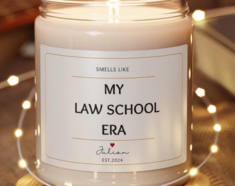 Personalized Law School Era Soy Candle: New Lawyer Gift