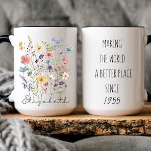 70th Birthday Gift,Custom Gifts for Woman,Sentimental Grandma Mug,Birthday Gift Born in 1955, Turning 70 Year Old Coffee Mug,seventy