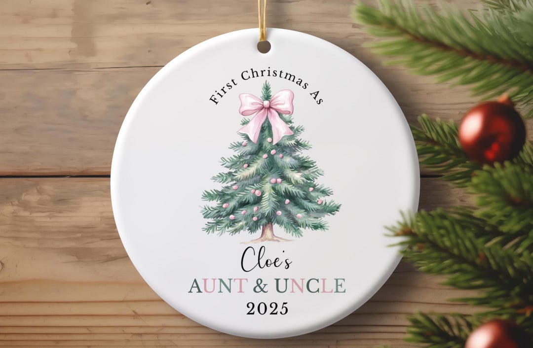 Personalized Aunt and Uncle Christmas Gift, Baby Christmas Gift, Auntie ...