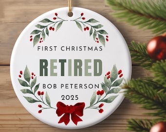 Custom Retirement Ornament, Personalized Keepsake Gift