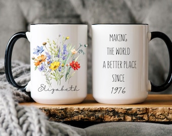 Custom 50th birthday mug for her, born in 1976 mug, Personalized birthday mug, In my fifties era cup name, chapter 50 mug, 50th gift for her