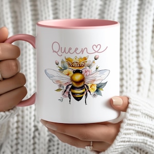 Personalized Name Bee Coffee Mug,Gift for Her,Queen Gifts,Housewarming Gift,Christmas Gift,Bee Gift, Art Coffee Mug,custom Bee Lover Gifts
