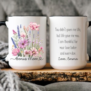 Bonus mom gift from bride,Bonus mom coffee mug,Stepmom wedding gift from the groom,Bonus Mother Gift,Birthday Gifts Stepmom,Second Mom Gift