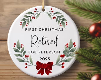 Custom Retirement Ornament, Personalized Keepsake Gift