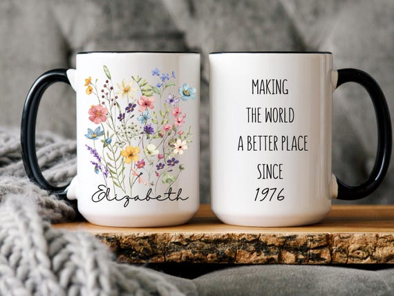Custom 50th birthday mug for her, born in 1976 mug, Personalized birthday mug, In my fifties era cup name, chapter 50 mug, 50th gift for her