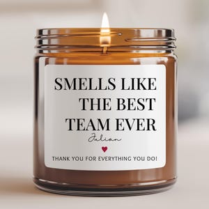 Employee Christmas Gifts Bulk, Personalized Best Team Candle, Corporate Gift, Team Appreciation, Coworker Gift, Employee Thank You Gifts
