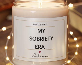 Personalized Sobriety Candle: Sober Anniversary Gift