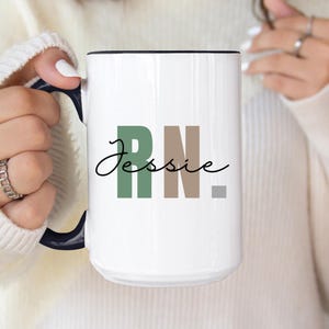 Personalized RN Coffee Mug with Name, Registered Nurse Gifts for New Nurse , RN Graduation Gift , Nurse Graduation Mug Gift, Nursing School