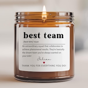 Employee Christmas Gifts Bulk, Personalized Best Team Candle, Corporate Gift, Team Appreciation, Coworker Gift, Employee Thank You Gifts