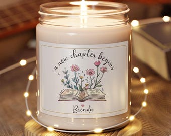 Personalized New Beginnings Soy Candle Gift, New Chapter, Job Promotion
