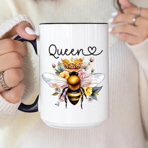 Personalized Name Bee Coffee Mug,Gift for Her,Queen Gifts,Housewarming Gift,Christmas Gift,Bee Gift, Art Coffee Mug,custom Bee Lover Gifts