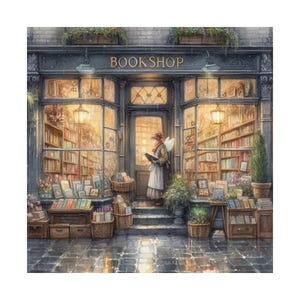 Fairy Bookshop Vertical Poster, Literary Wall Art for Book Lovers, Cozy Home Decor, Gifts for Readers, Vintage Bookstore Print