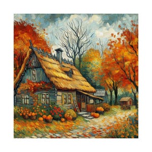 Autumn Landscape Poster, Van Gogh Inspired, Cozy Home Decor, Fall Wall Art, Seasonal Decor, Gift for Nature Lovers