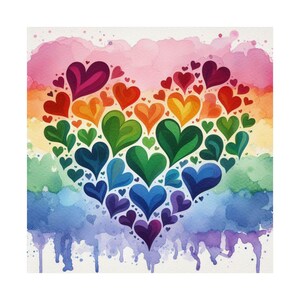 Rainbow Heart Matte Vertical Poster, Colorful Art Print, LGBTQ+ Wall Decor, Gift for Love, Friendship Decor
