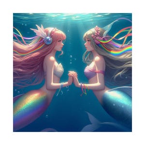 Enchanting Mermaid Vertical Posters, Underwater Art Print, Ocean Decor, Fantasy Wall Art, Ideal for Aquarium & Kids Rooms