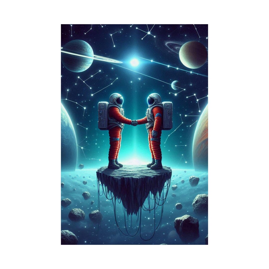 Cosmic Friendship Matte Vertical Posters | Space Wall Art ...