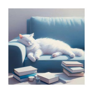 Pósteres verticales de gatos encantadores, decoración acogedora para el hogar, arte para amantes de los gatos, arte de pared adorable, regalo para amantes de la lectura, perfecto para espacios relajantes.