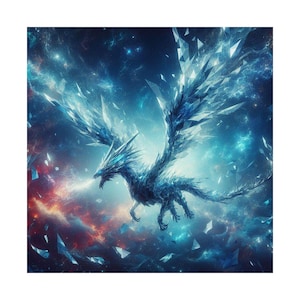 Frost Fantasy Dragon Poster Art | Matte Vertical Poster for Home Decor, Wall Art, Room Aesthetic, Dragon Lovers, Gift Idea