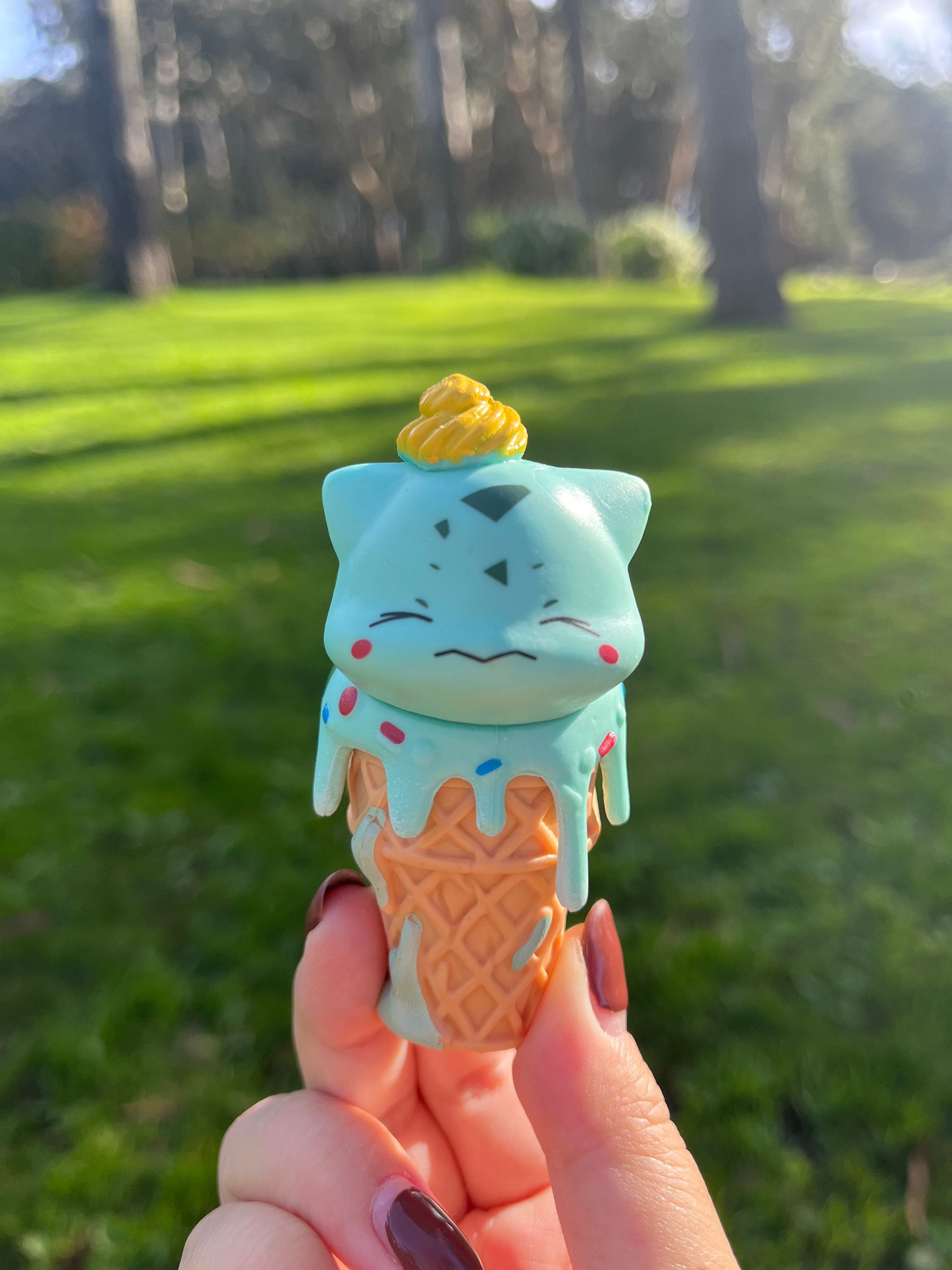 Brand New Pokémon Bulbasaur Kawaii Ice Cream Figure Status Etsy