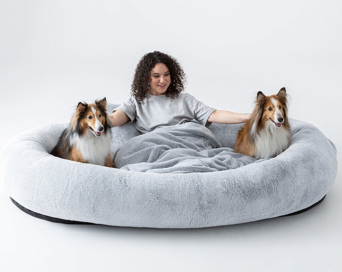 Human Dog Bed for Snuggling Together in Comfort and Luxury! Unique & Stylish Pet Furniture. Ultimate Pet Decor for Bonding Moments.