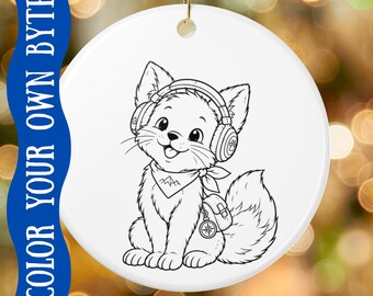 Bytes Keramikornament zum Selbstbemalen | Daydream Valley Fuchs-Andenken
