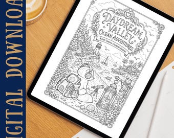 Daydream Valley Ocean Adventures Coloring Book | Cozy Coastal Scenes (Digital PDF)