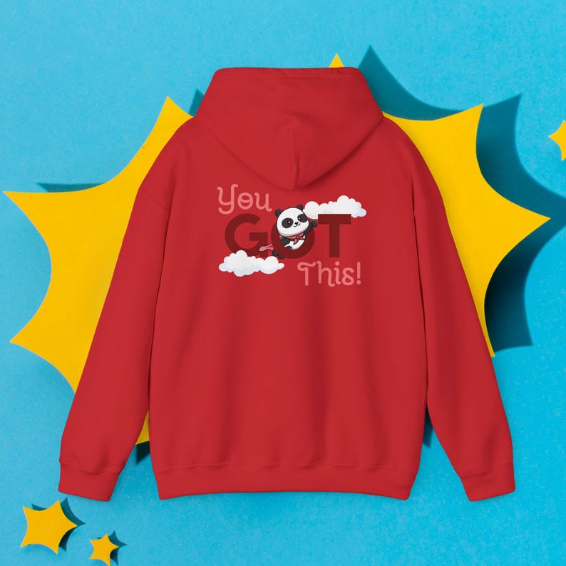 You Got This Super Panda Hoodie | Smiling Cloud Encouragement Sweatshirt Bild 1