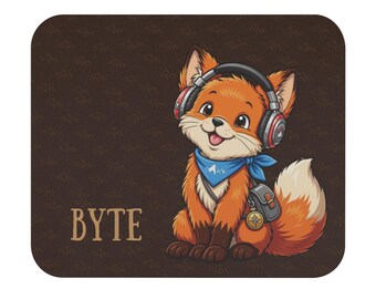 Byte Fox Mauspad | Gemütliche Schreibtischunterlage für Gamer (Vollflächiger Charakterdruck)