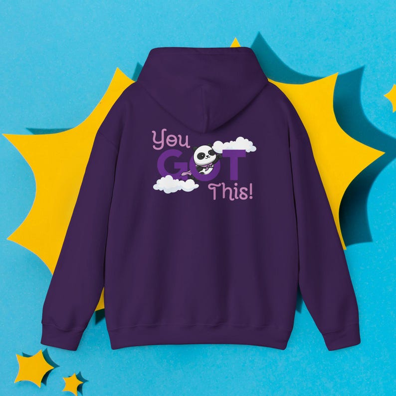 You Got This Super Panda Hoodie | Smiling Cloud Encouragement Sweatshirt Bild 10