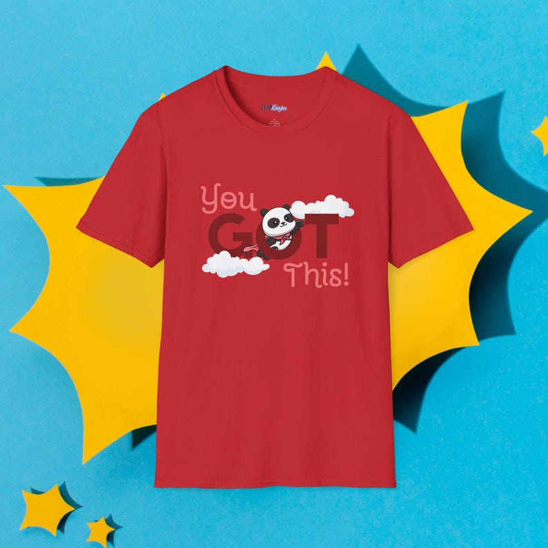 You Got This Panda T-Shirt | Encouragement Clouds image 4