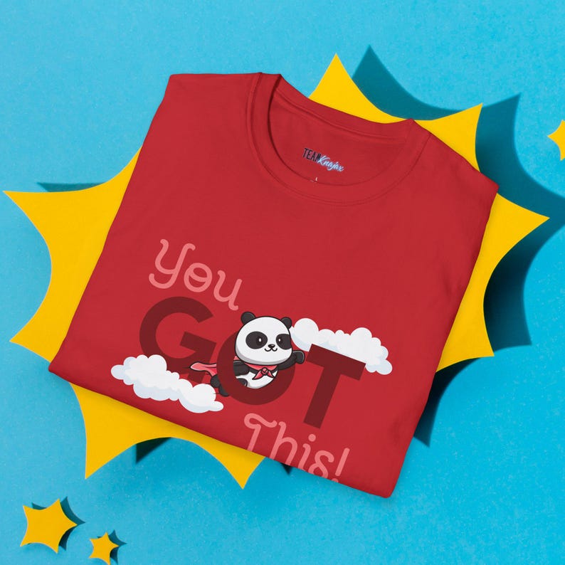 You Got This Panda T-Shirt | Encouragement Clouds image 3