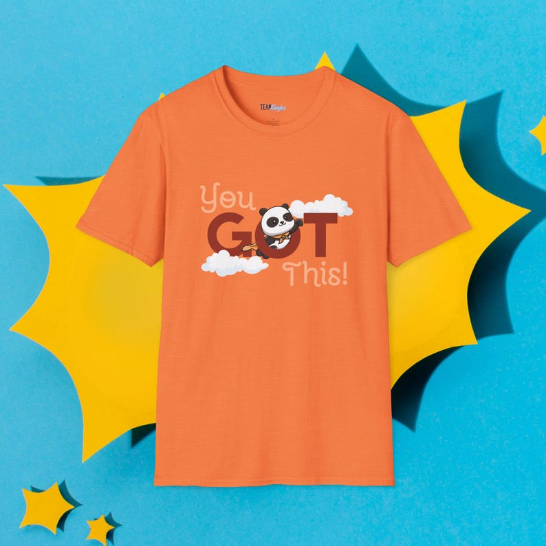 You Got This Panda T-Shirt | Encouragement Clouds image 6