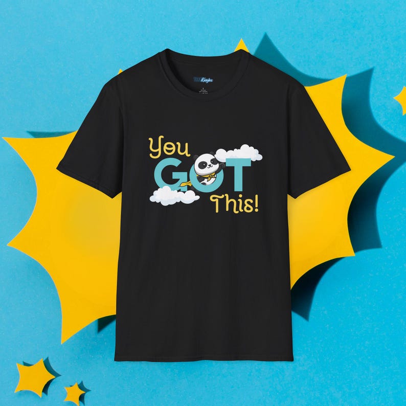 You Got This Panda T-Shirt | Encouragement Clouds image 2