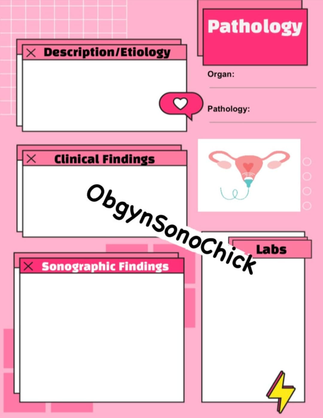 Digital Download Obgyn Ultrasound Study Note Templates - Etsy