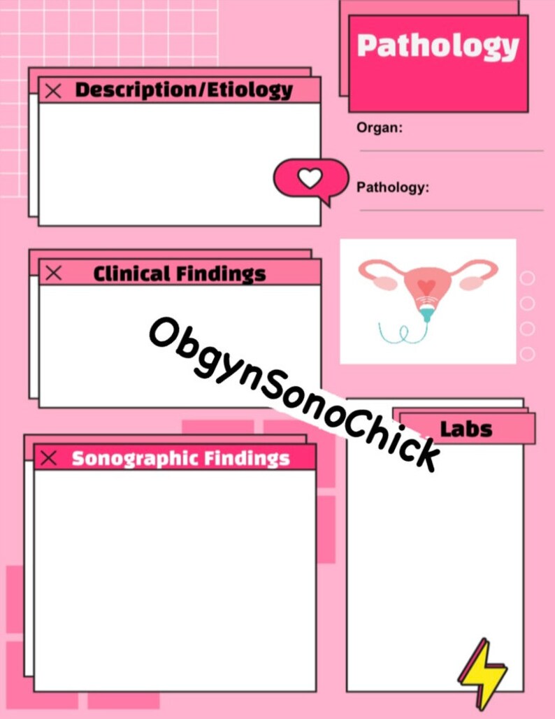Digital Download Obgyn Ultrasound Study Note Templates - Etsy