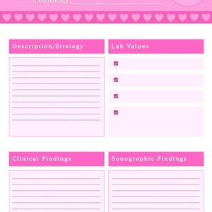 Digital Download Obgyn Ultrasound Study Note Templates - Etsy