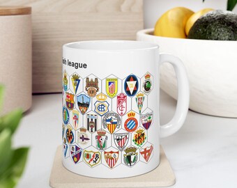 Spanish  Liga team logos Mug | Soccer crest collage ceramic mug