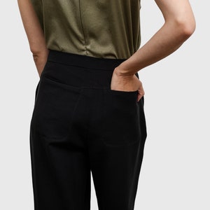 The Leo wide leg Pants with side and back pockets in black recycled rayon image 5