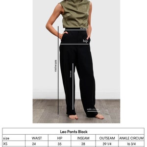 The Leo wide leg Pants with side and back pockets in black recycled rayon image 8