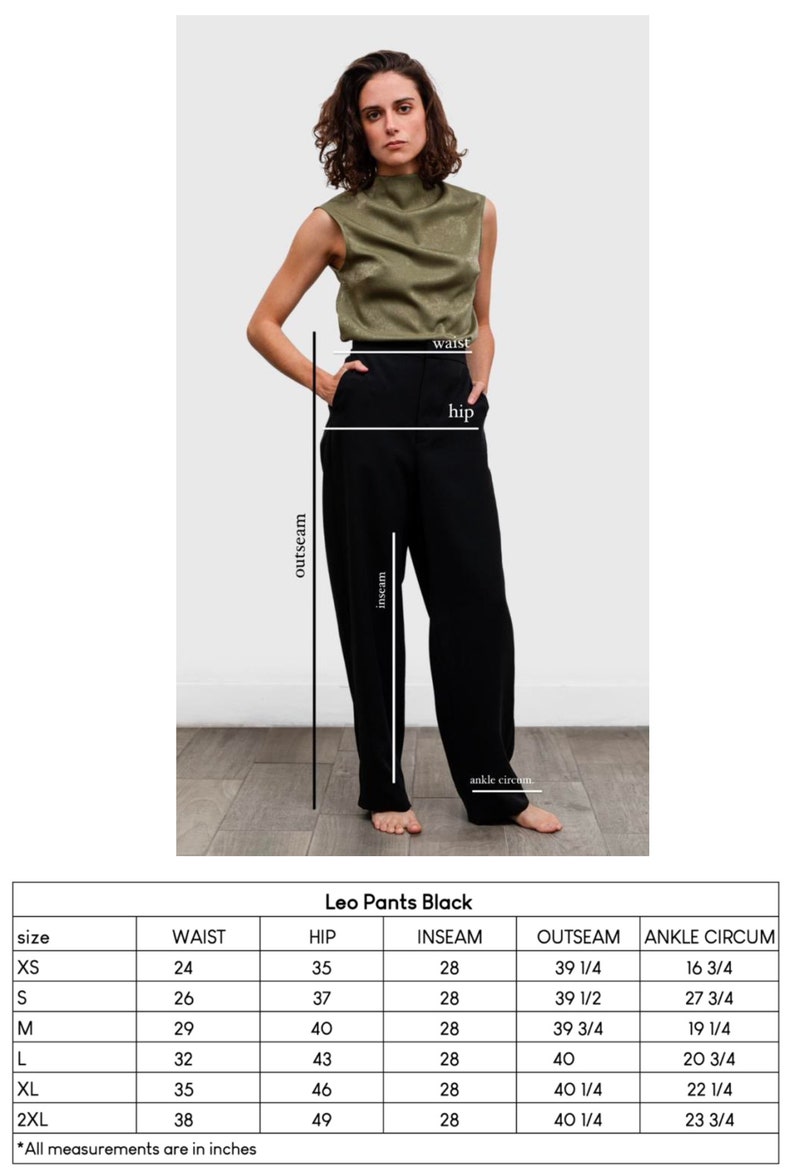 The Leo wide leg Pants with side and back pockets in black recycled rayon image 8