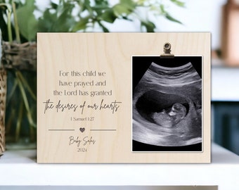 For This Child We Have Prayed, Personalized Pregnancy Frame, Pregnancy Announcement Idea, Ultrasound Frame, Bible Verse, Engraved Frame