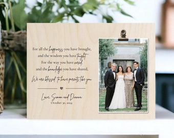 Engraved Wedding Picture Frame, Gift for Parents
