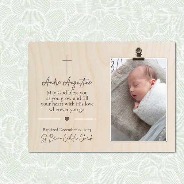 Personalized Baptism Frame, Personalized Christening Frame, Baptism Gift Idea, Christening Gift Idea, Engraved Frame, Godchild Gift