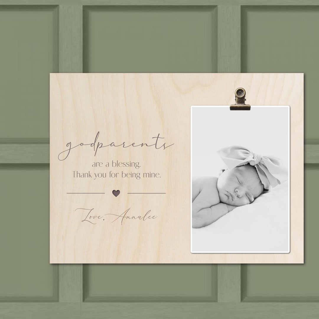 Godparents Frame Engraved Frame Personalized Godparents Etsy