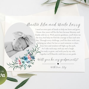Propuesta de padrino, ¿Serán mis padrinos personalizados?, Tarjeta de padrinos, Tarjeta de propuesta de padrino, Propuesta de madrina, Foto de recuerdo