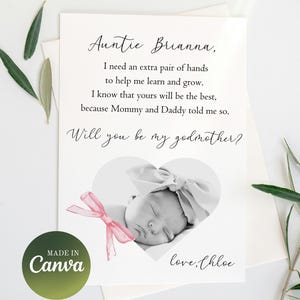 Propuesta de padrino, Tarjeta personalizada "¿Quieres ser mi madrina?", Tarjeta de padrinos, Tarjeta de propuesta de padrino, Propuesta de madrina, Tarjeta con foto,