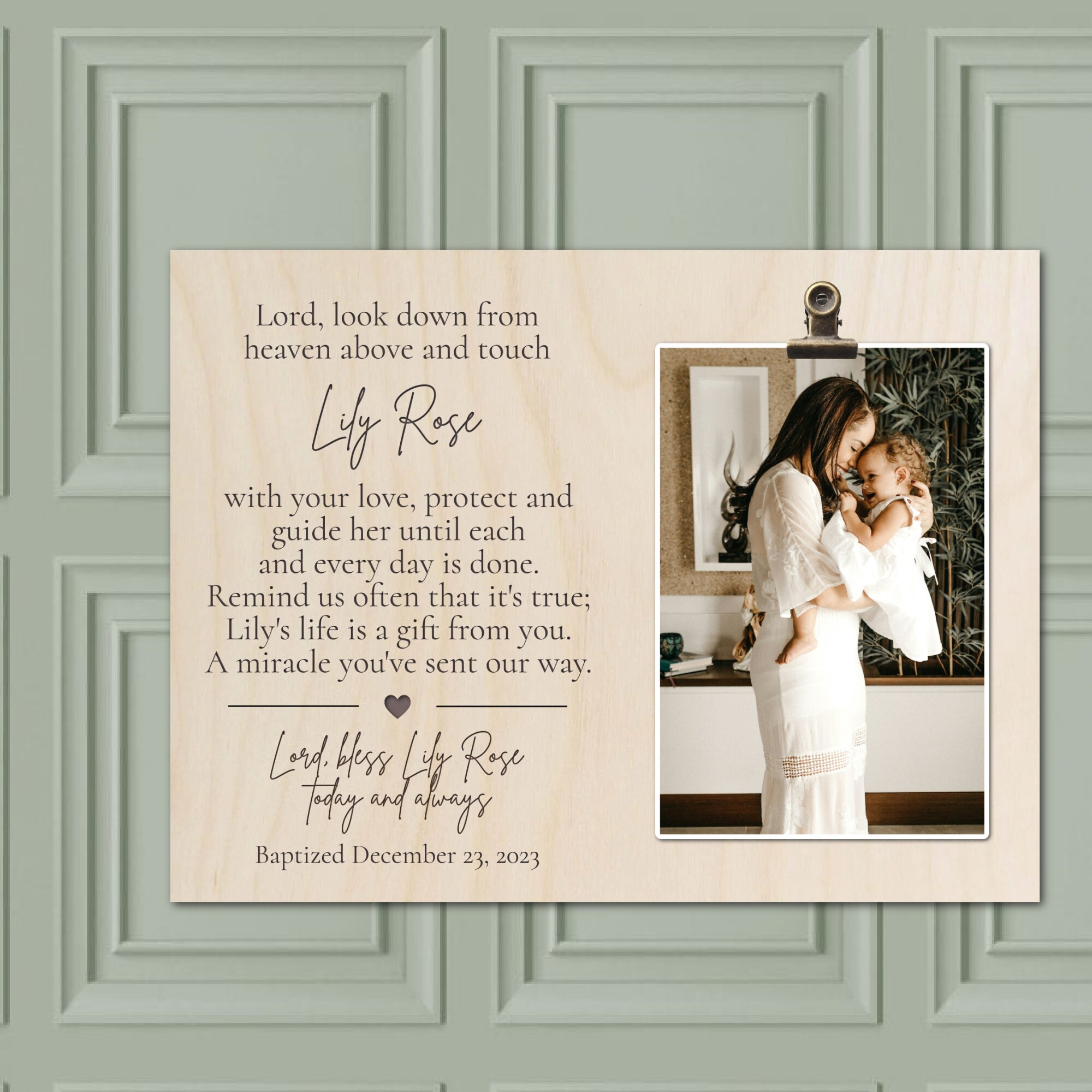 Personalized Baptism Gift, Baptism Frame, Gift for Goddaughter, Gift